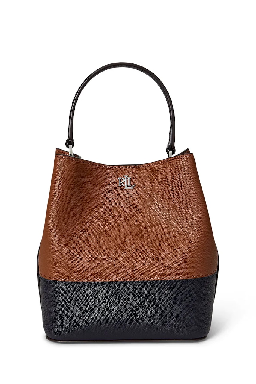 Levně Kožená kabelka Lauren Ralph Lauren hnědá barva, 431974556