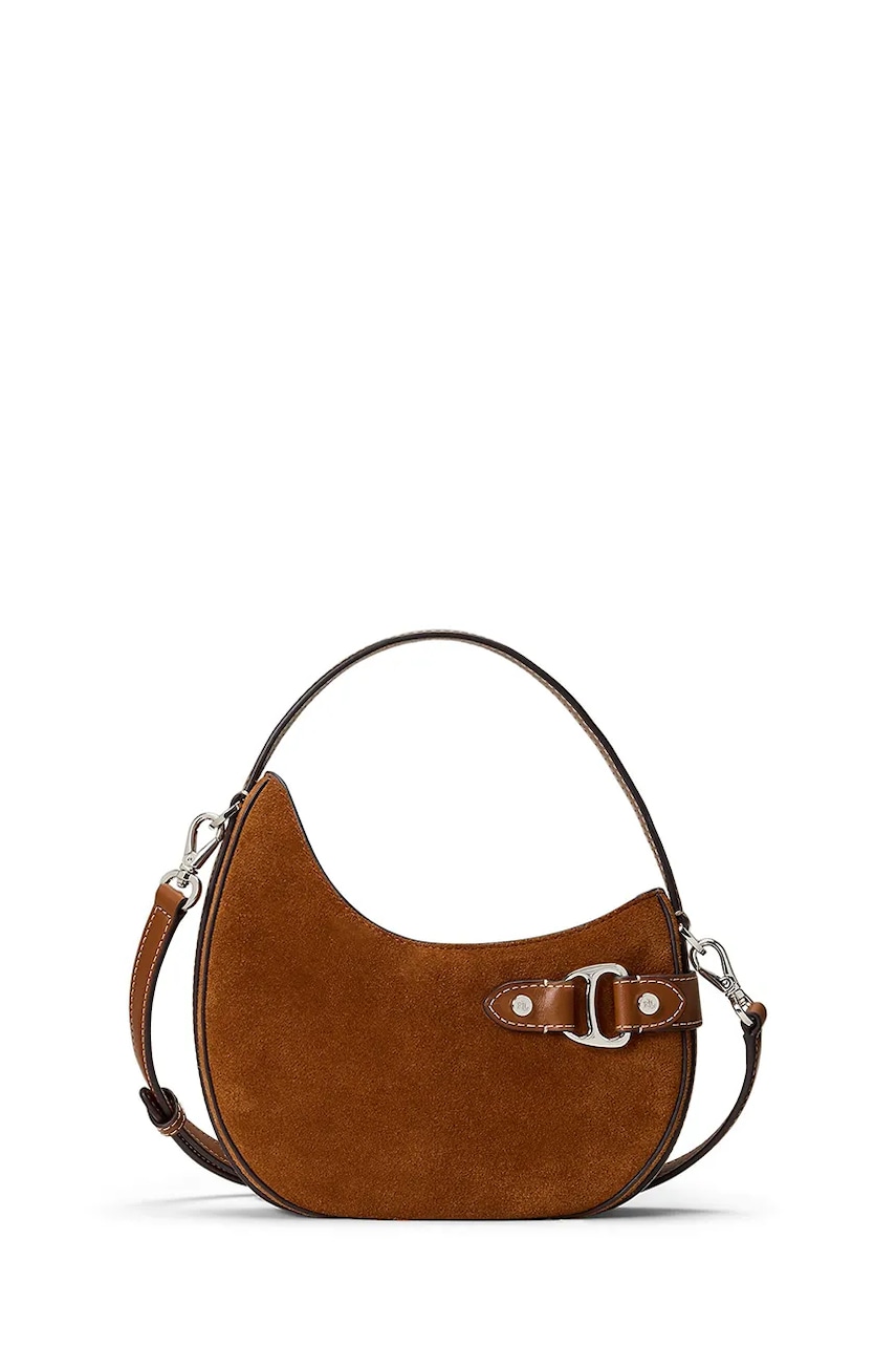 Levně Semišová kabelka Lauren Ralph Lauren hnědá barva, 431980160