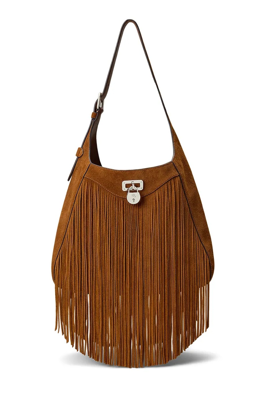 Levně Semišová kabelka Lauren Ralph Lauren hnědá barva, 431980172