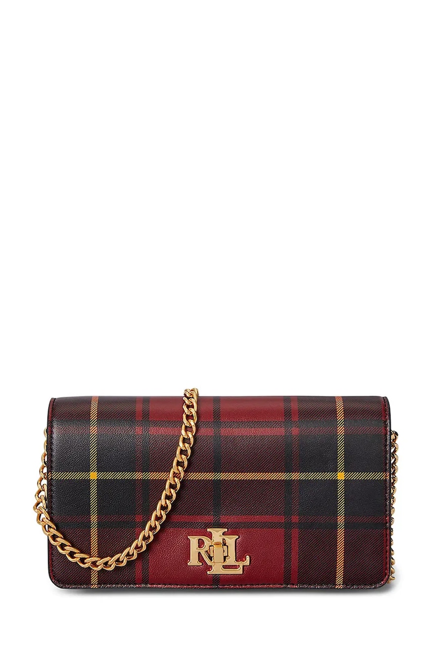 Levně Kožené psaníčko Lauren Ralph Lauren černá barva, 432981189