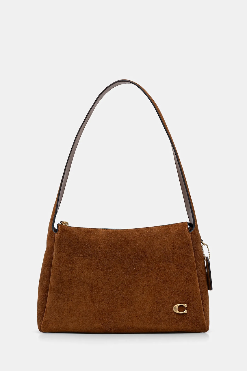 Coach geantă de mană din piele întoarsă Lola