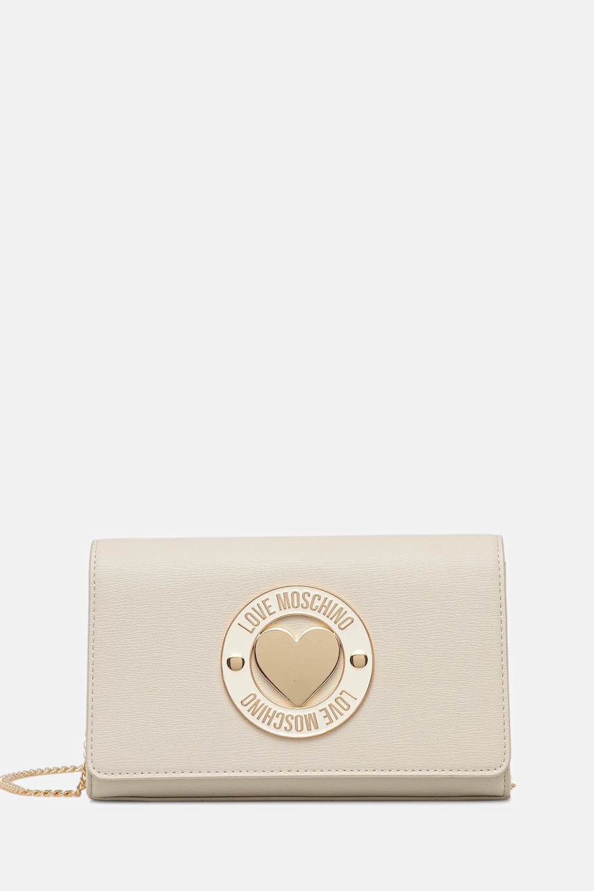 Love Moschino poșetă culoarea bej, JC4368PP0NKG0110