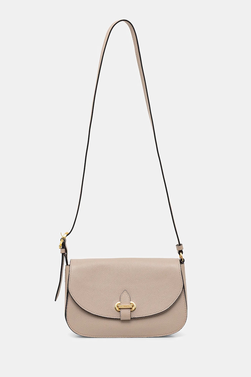 Pollini poșetă de piele culoarea bej, PC4404PP0N QC0