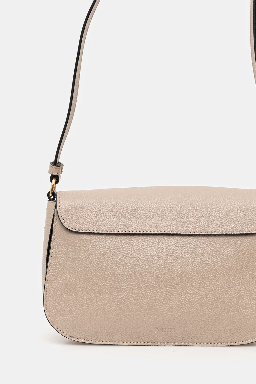 Δερμάτινη τσάντα Pollini χρώμα: μπεζ, PC4404PP0N QC0 φωτογραφία