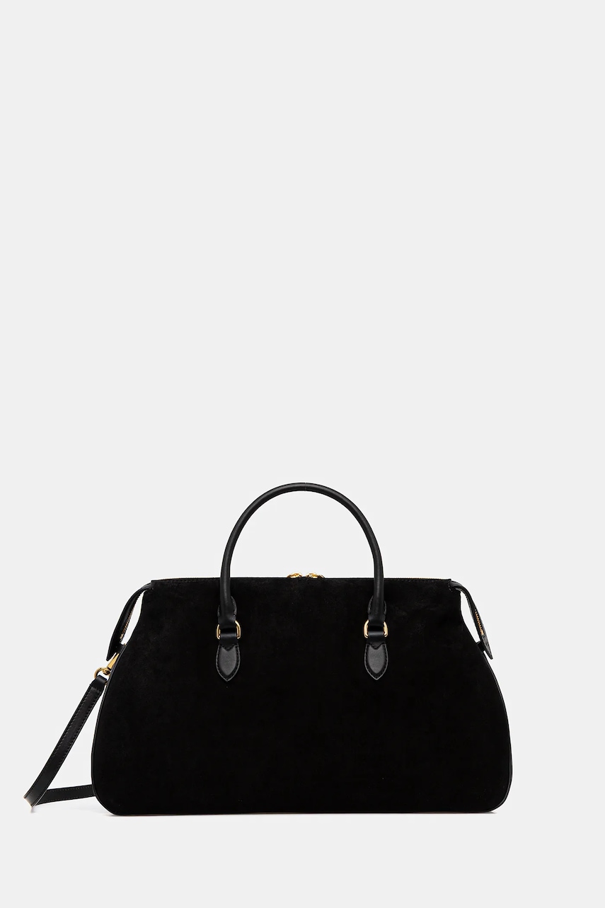 Pollini geantă de mana din piele întoarsă culoarea negru, PC4406PP0N QD1