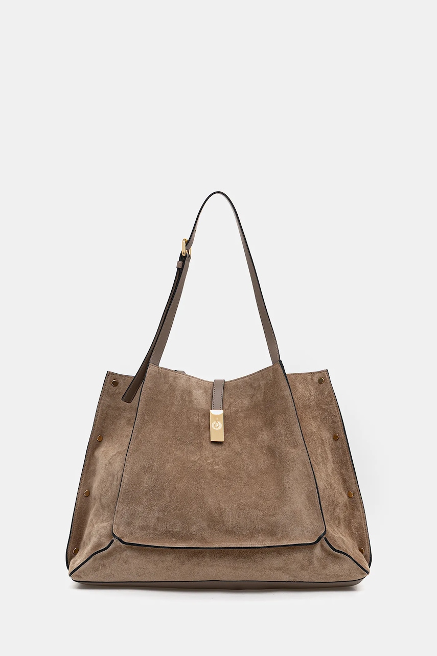 Pollini geantă de mână din piele întoarsă culoarea verde, PC4415PP0N QI1