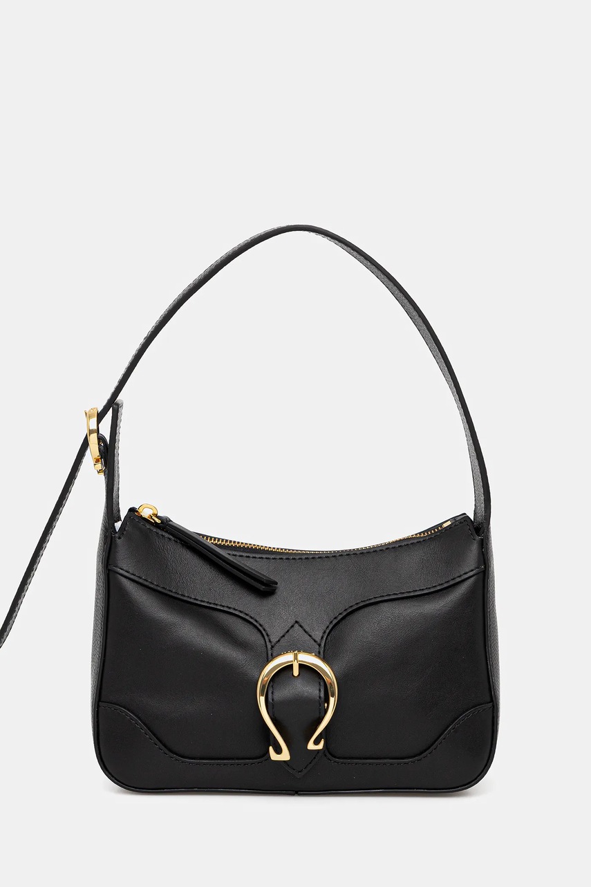 Pollini poșetă de piele culoarea negru, PC4430PP0N QG1