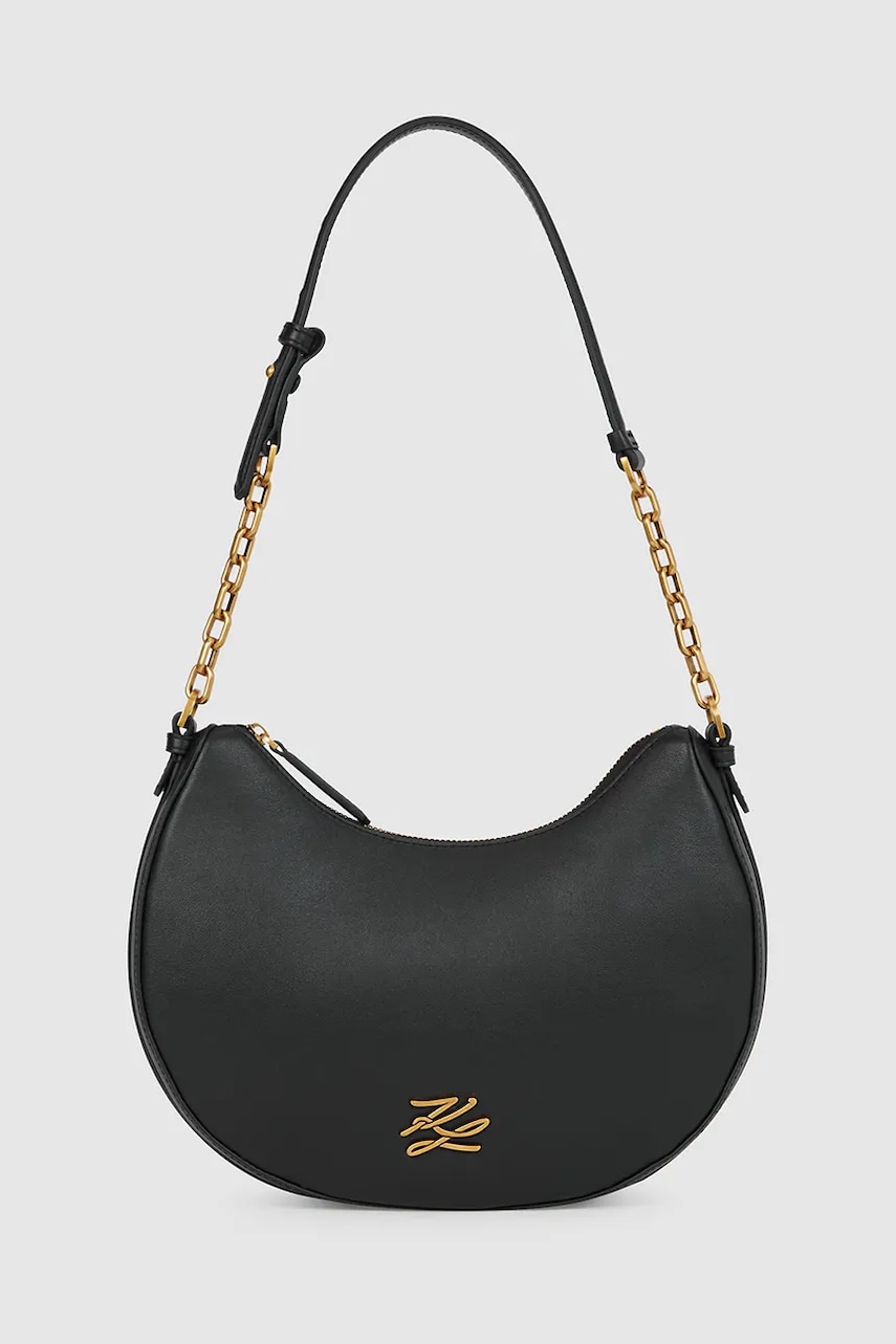 Karl Lagerfeld poșetă de piele Karl Lagerfeld x Paris Hilton culoarea negru, B1W30270 Karl Lagerfeld poșetă de piele Karl Lagerfeld x Paris Hilton culoarea negru, B1W30270