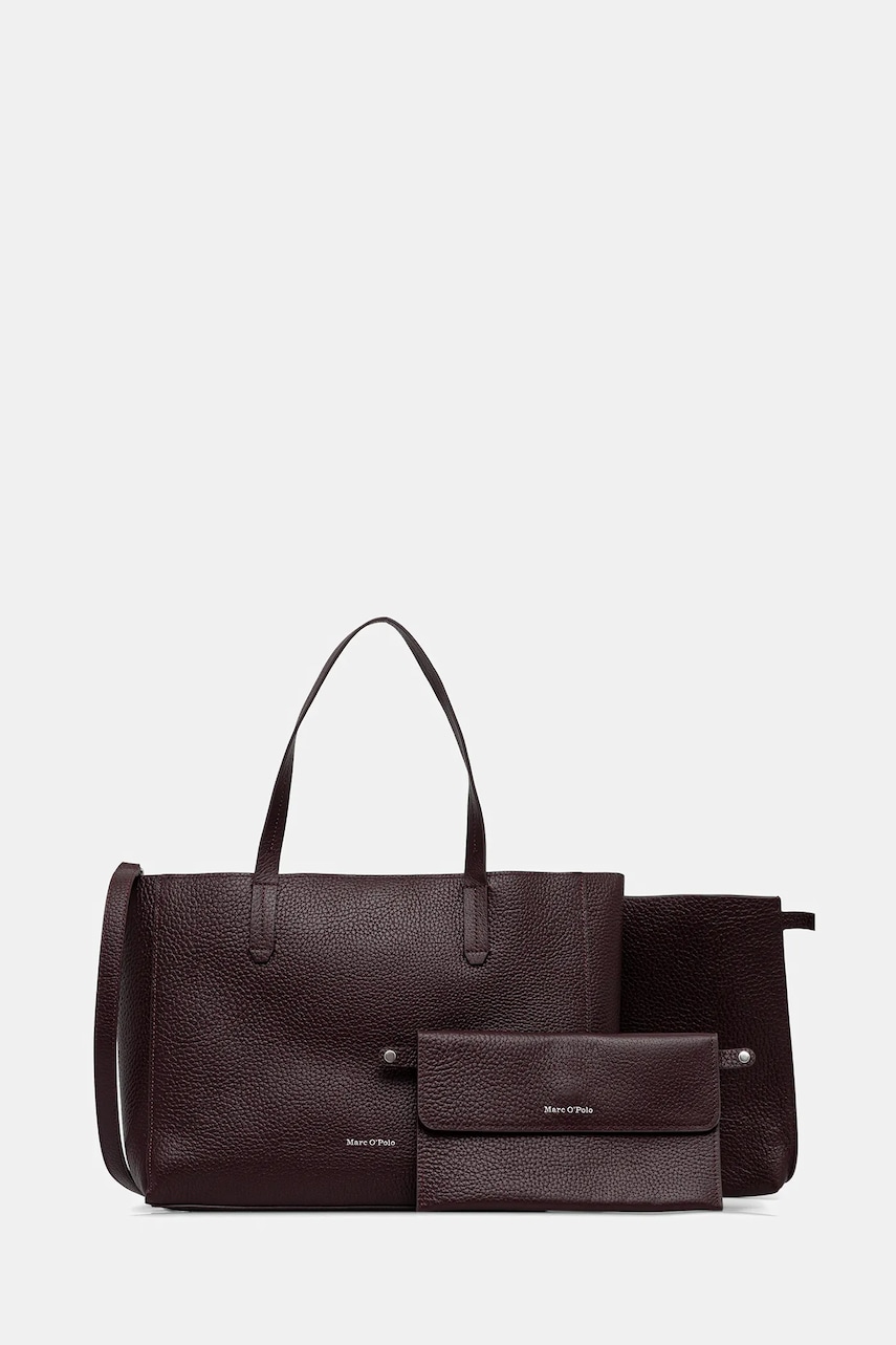 Marc O'Polo poșetă de piele culoarea bordo, 5000007742
