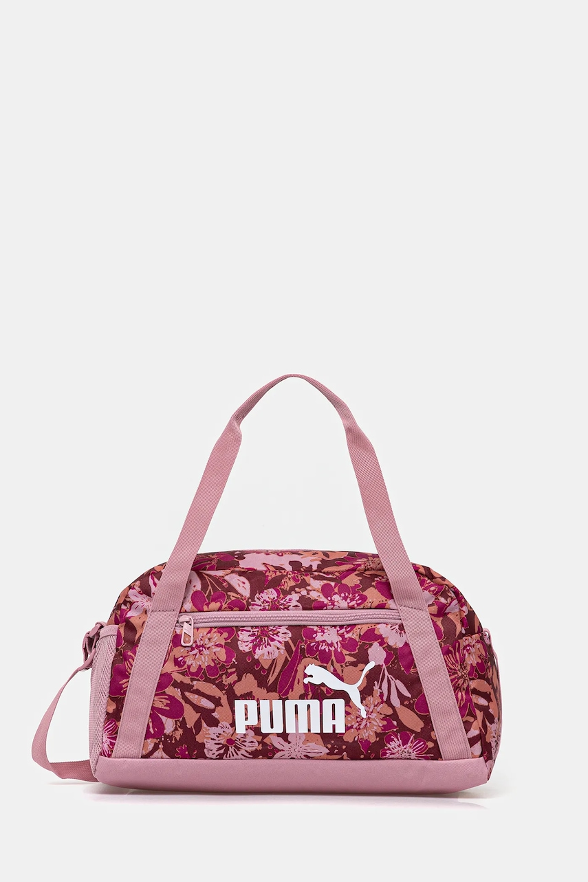 Puma geanta copii PUMA PHASE AOP Extra Small Sports Bag culoarea roz, 091326
