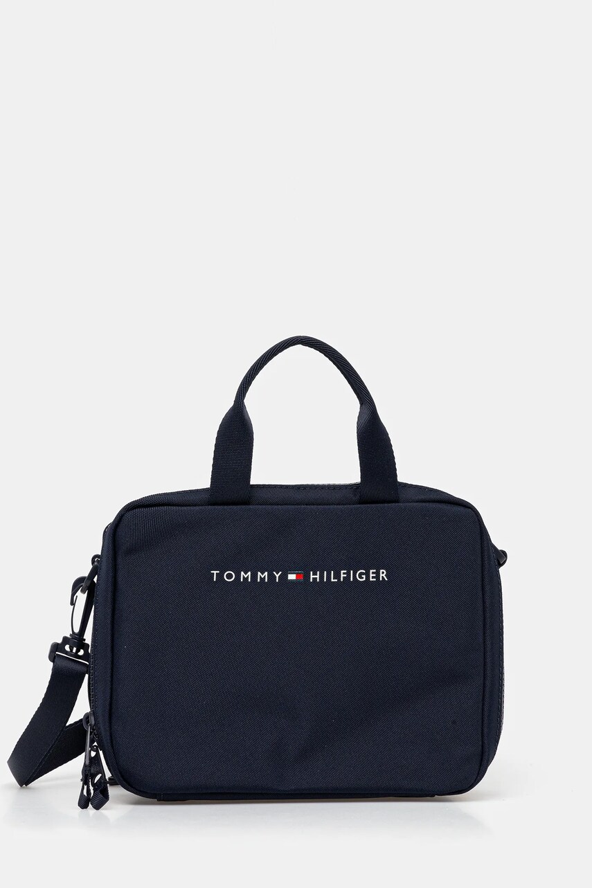 Levně Taška na oběd Tommy Hilfiger tmavomodrá barva, AU0AU01996