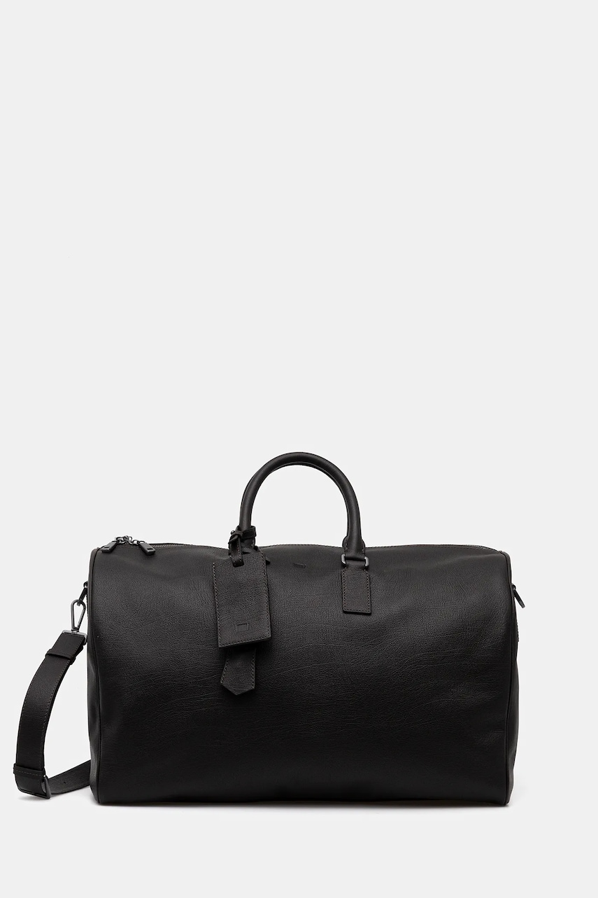 BOSS geantă de piele x David Beckham culoarea maro, 50549409