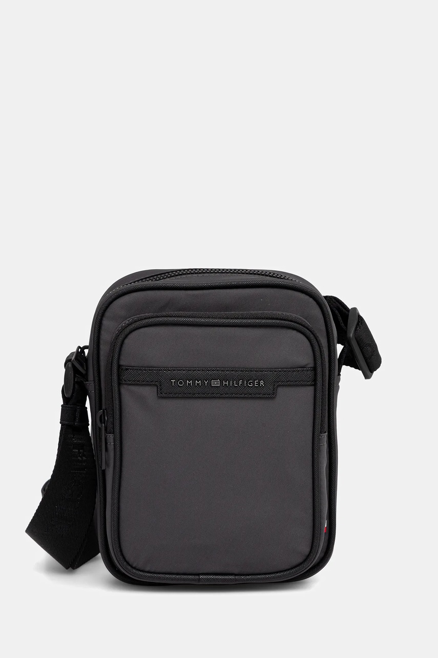 Levně Taštička Tommy Hilfiger šedá barva, AM0AM13465