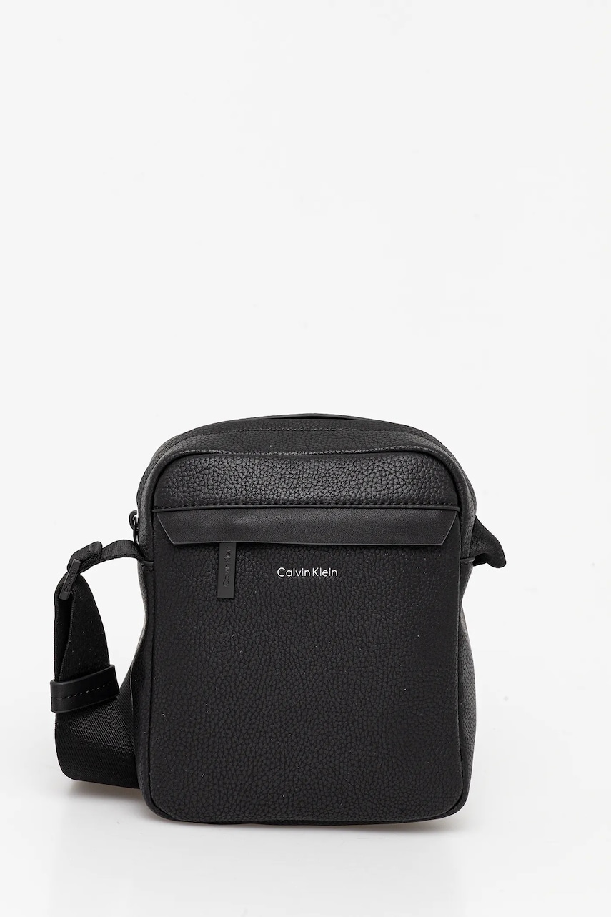 Levně Taštička Calvin Klein pánská, černá barva, LV04D3083G