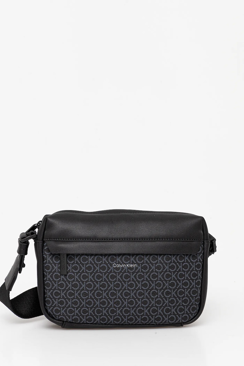 Levně Taštička Calvin Klein pánská, černá barva, LV04D3088G