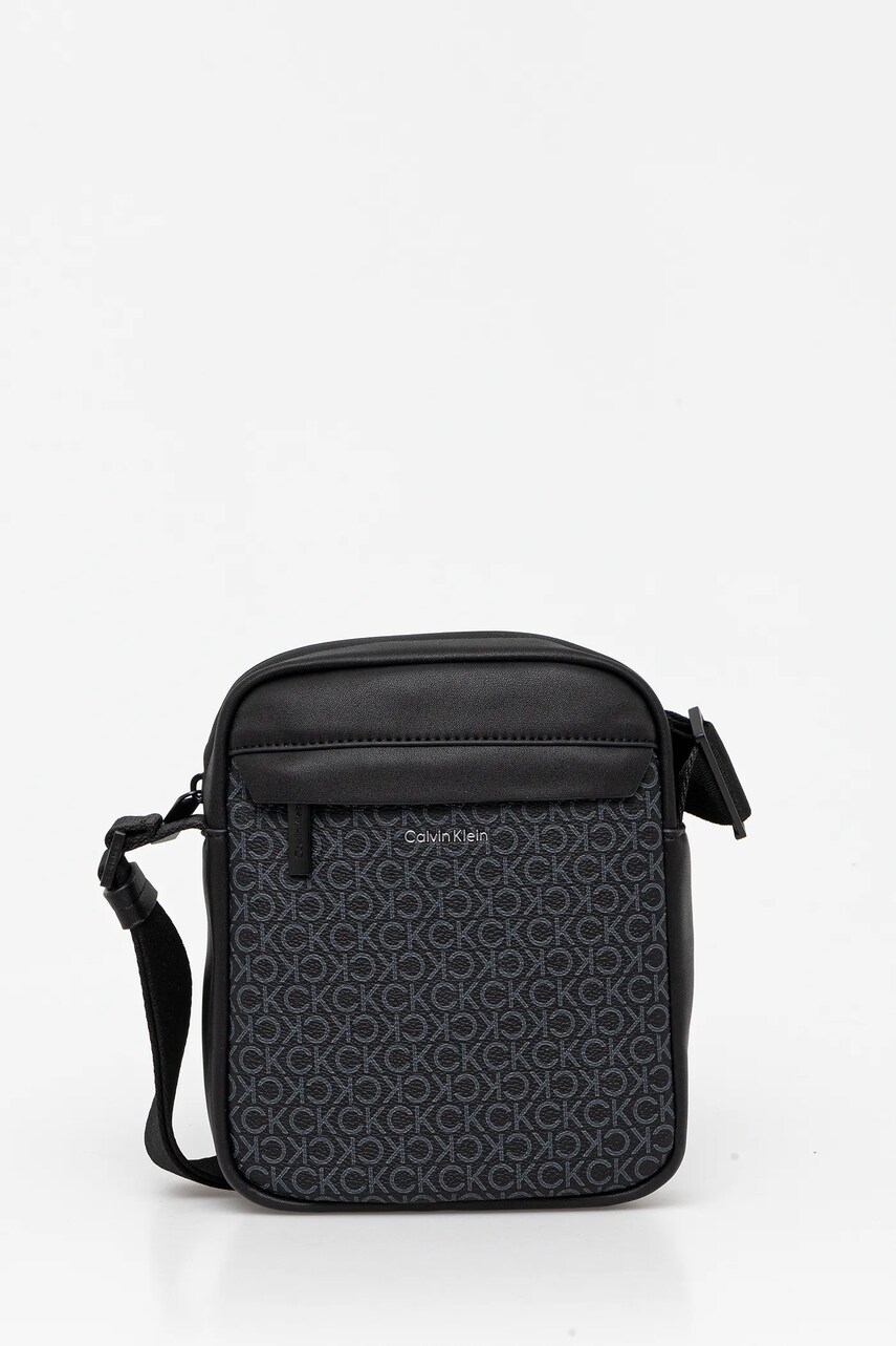 Levně Taštička Calvin Klein pánská, černá barva, LV04D3089G