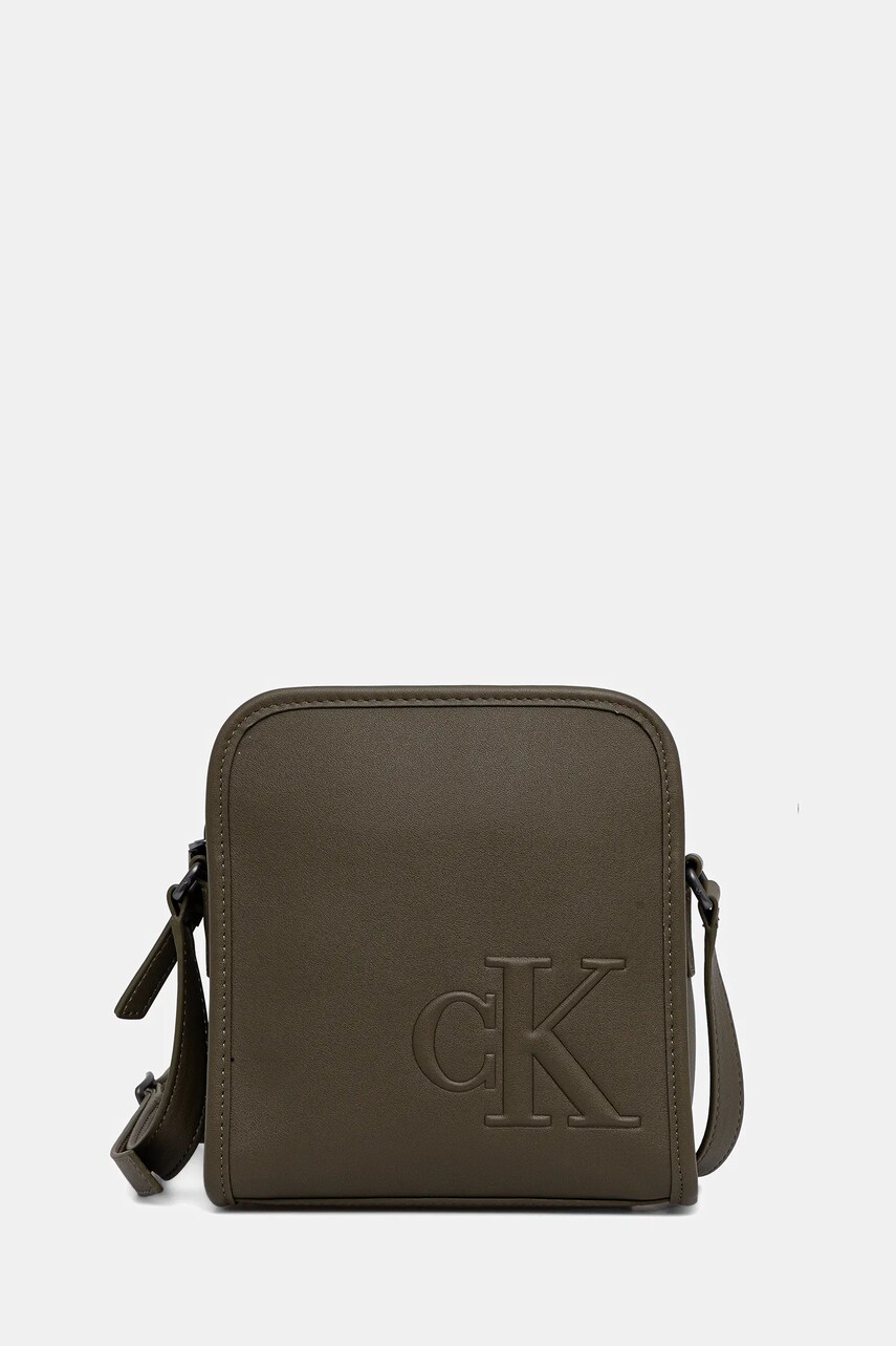 Levně Taštička Calvin Klein zelená barva, LV04G3157G