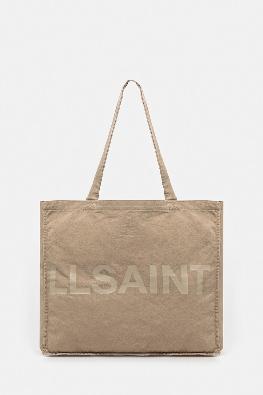 AllSaints Geanta de bumbac LARGE culoarea bej, M170XC