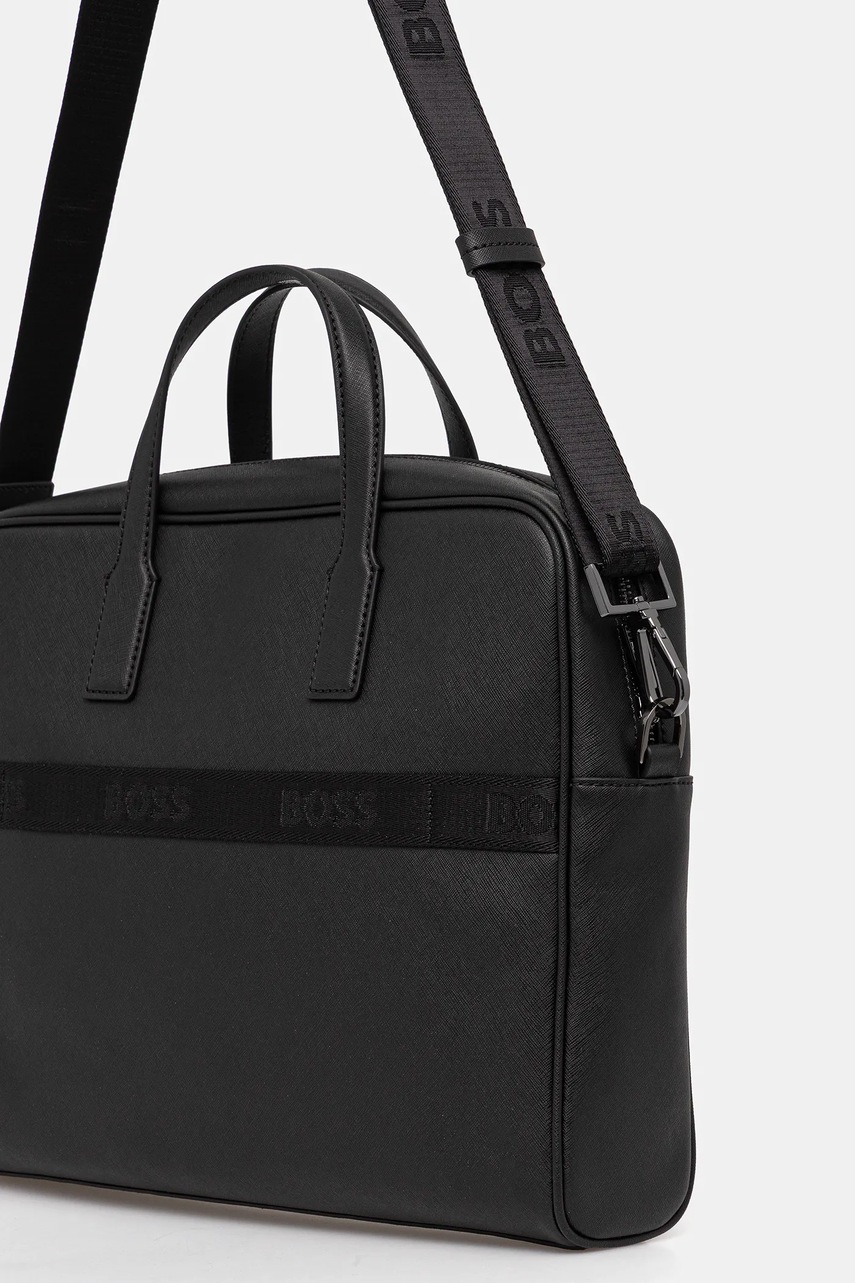 Δερμάτινη τσάντα φορητού υπολογιστή BOSS χρώμα: μαύρο, 50548188 φωτογραφία