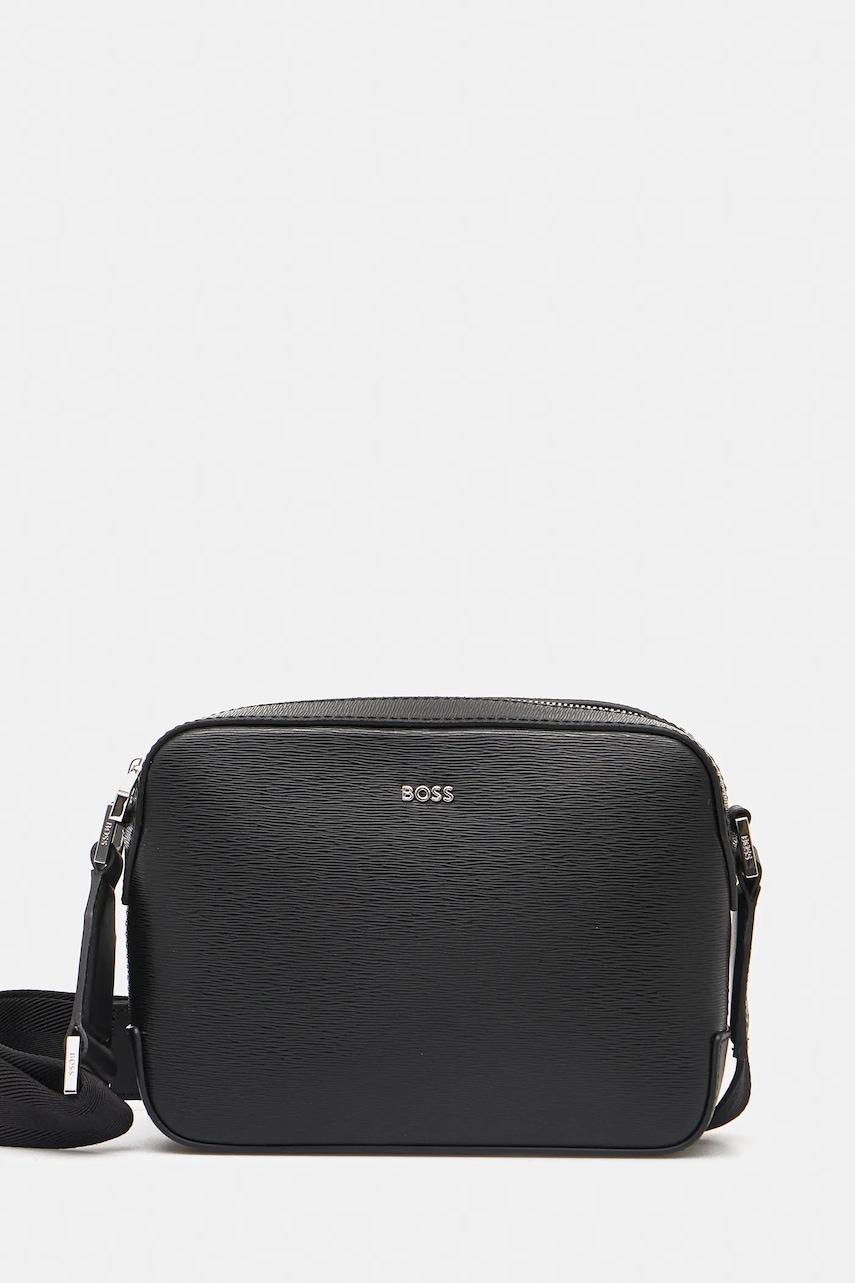 BOSS borsetă de piele culoarea negru, 50548274