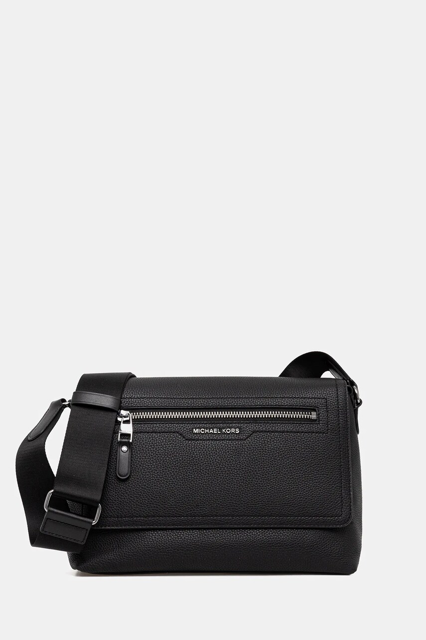 Michael Kors geantă de piele HUDSON culoarea negru, 33T5LHDM0L