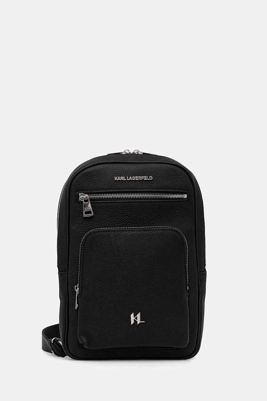 Karl Lagerfeld borseta de piele culoarea negru, 554451.815920