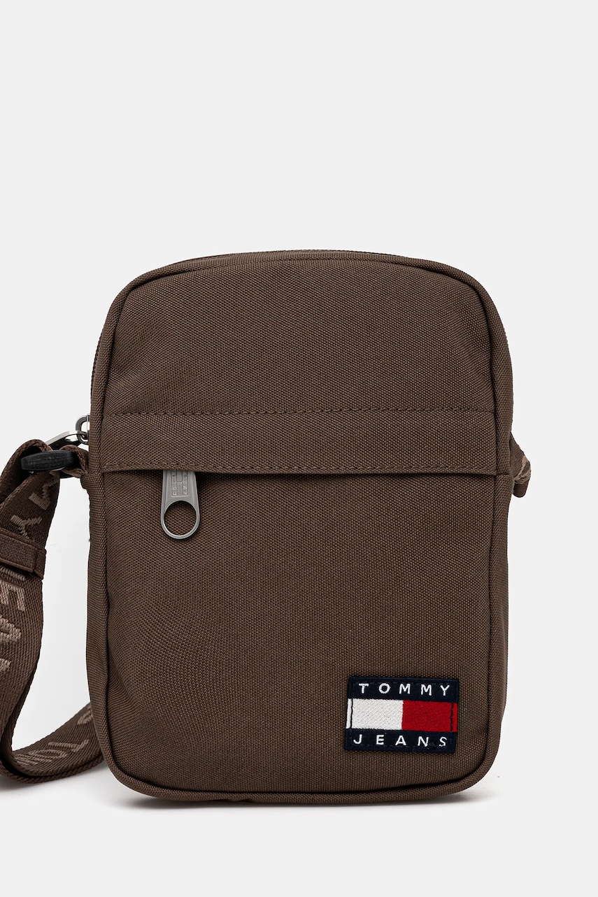 Tommy Jeans borsetă culoarea maro, AM0AM13710