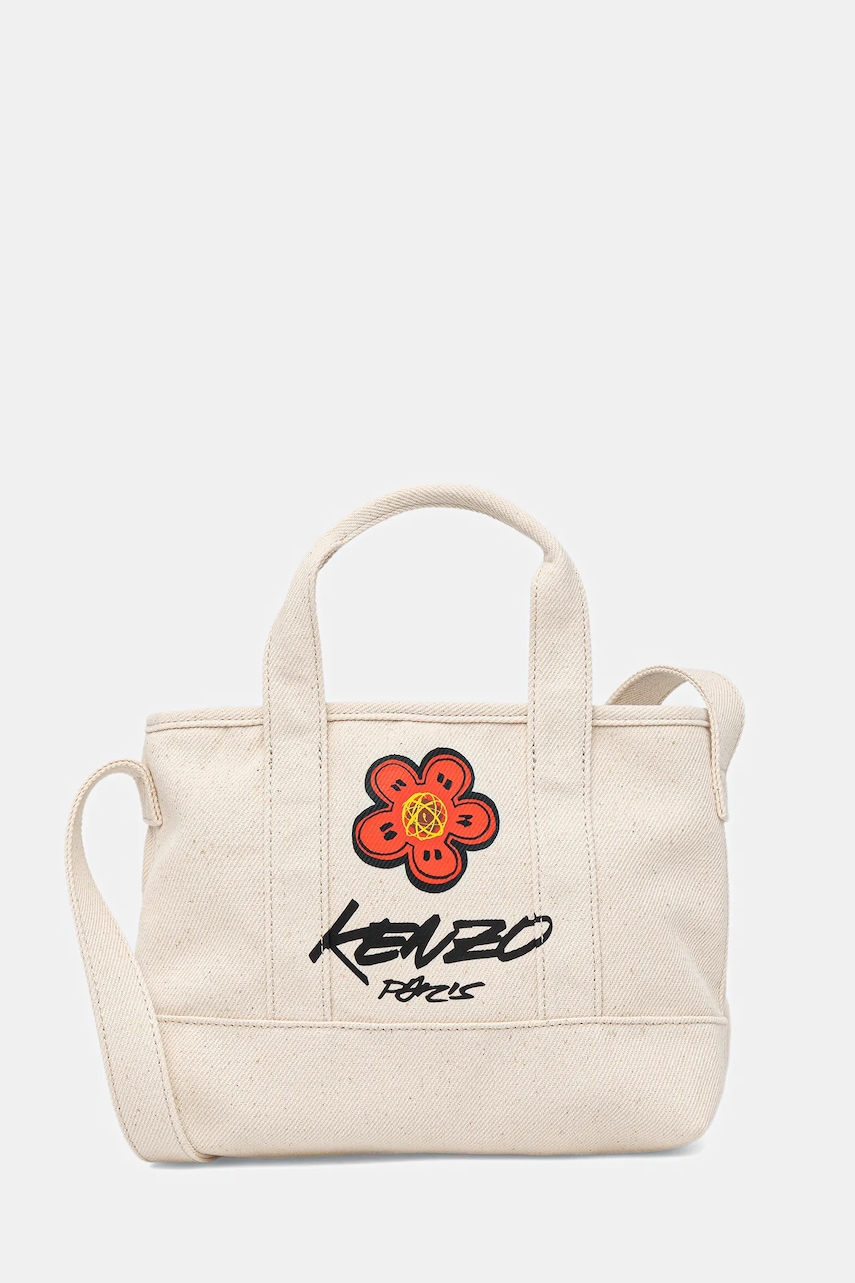 Kenzo geantă de bumbac culoarea bej, FF68SA910F36