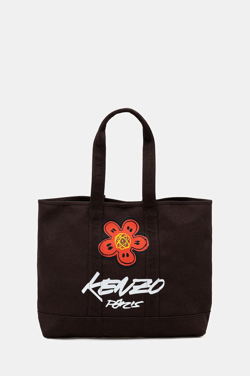 Kenzo geantă de bumbac culoarea maro, FF68SA911F36