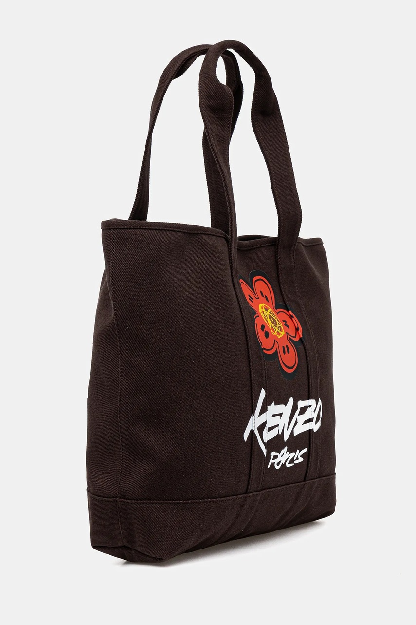 Хлопковая сумка Kenzo цвет коричневый FF68SA911F36