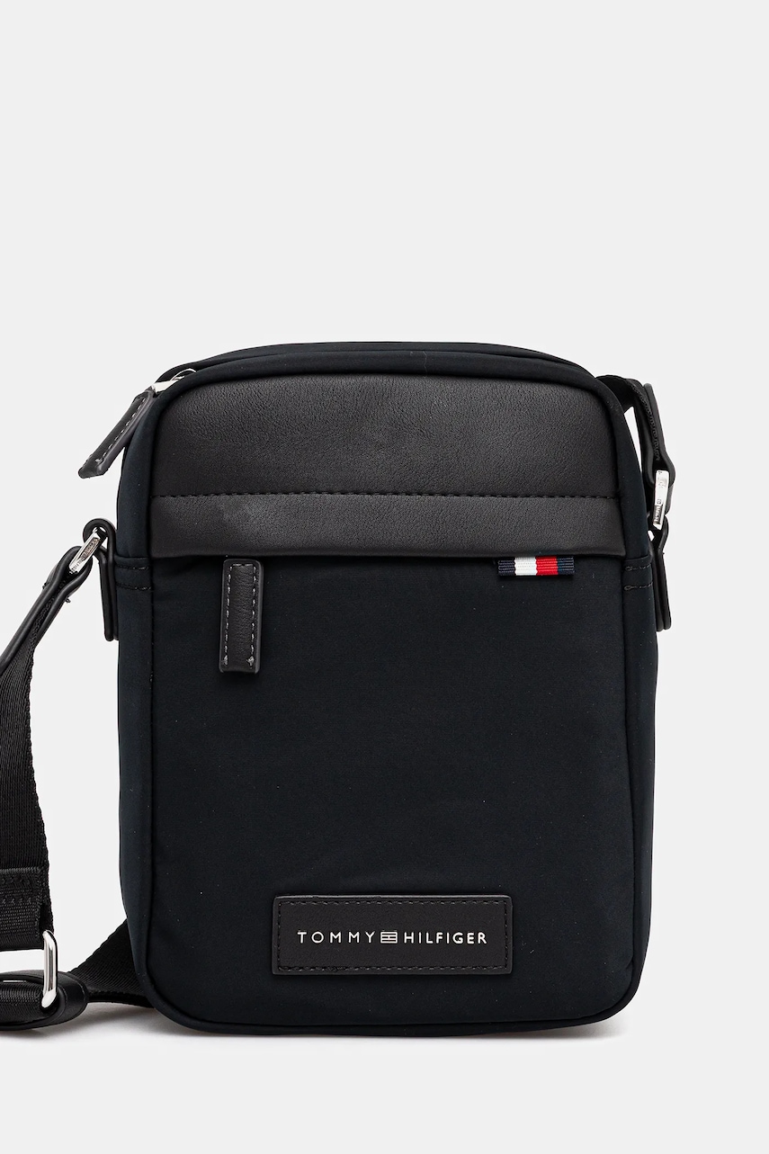 Levně Taštička Tommy Hilfiger černá barva, AM0AM13618