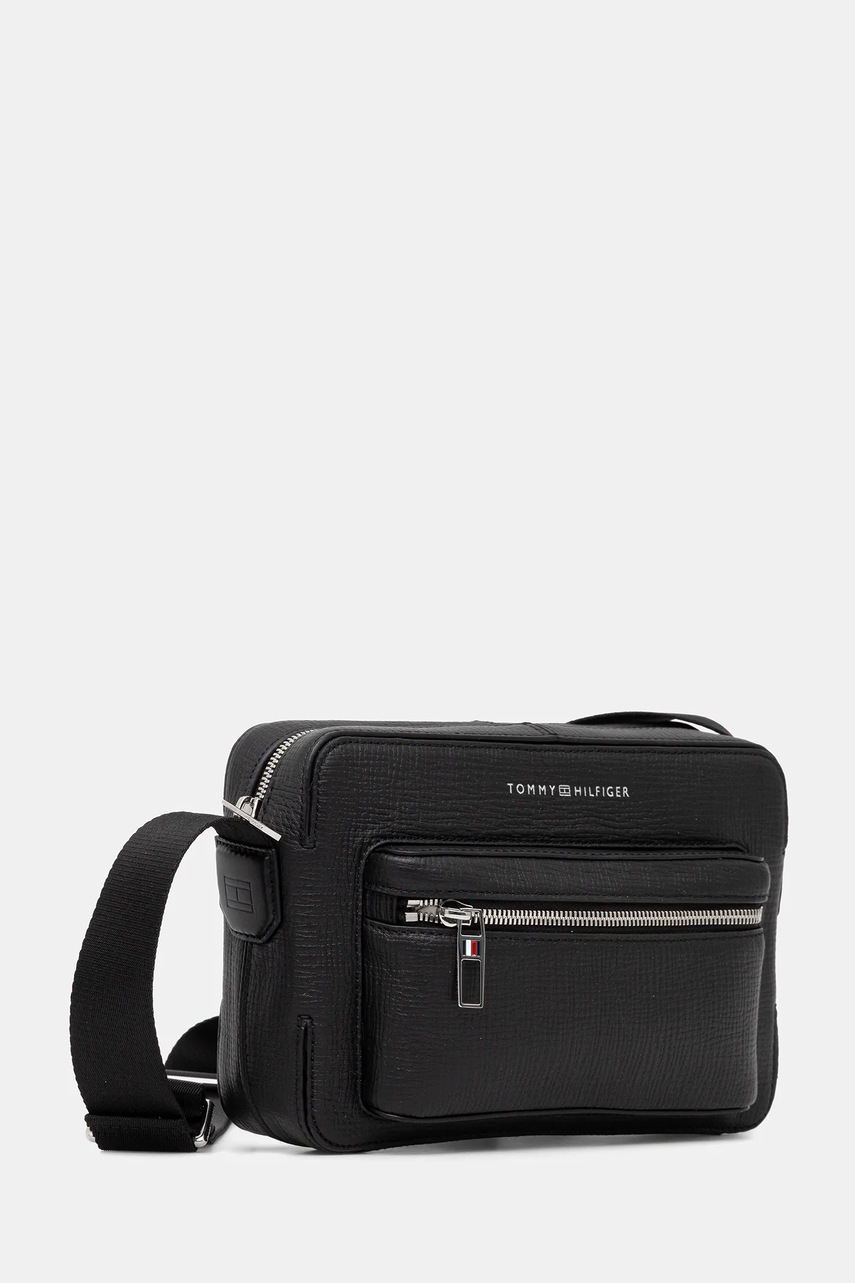 Кожаная сумка Tommy Hilfiger цвет чёрный AM0AM13643