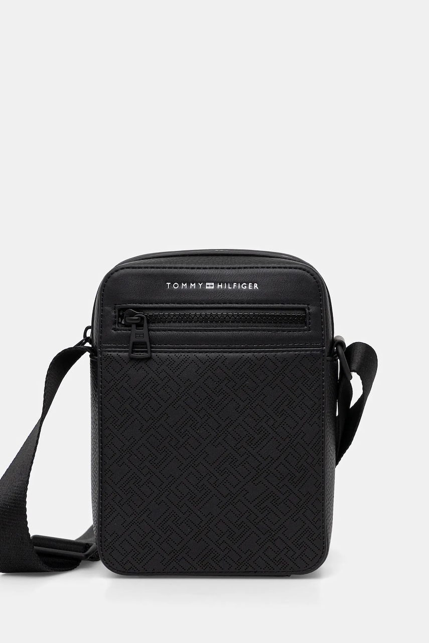 Levně Taštička Tommy Hilfiger černá barva, AM0AM13836