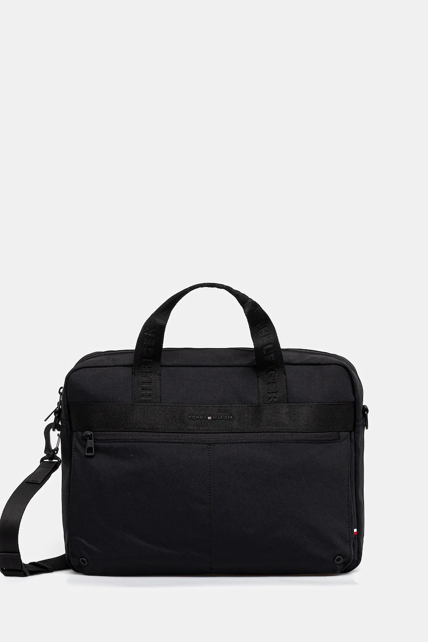 Levně Taška na notebook Tommy Hilfiger černá barva, AM0AM13612