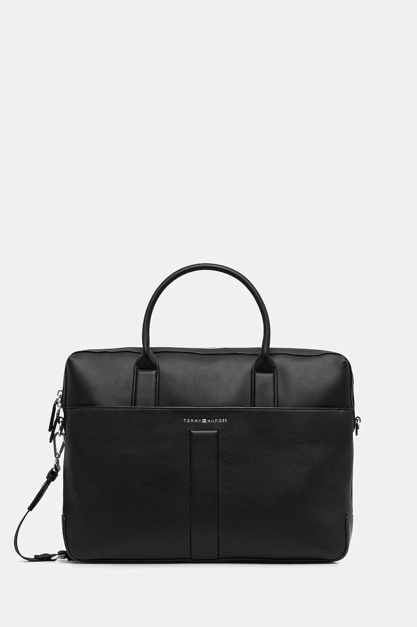 Levně Taška na notebook Tommy Hilfiger černá barva, AM0AM13655