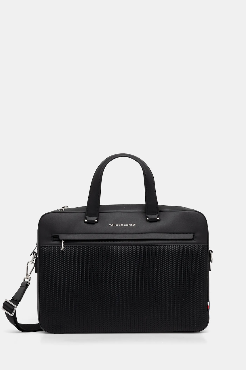 Levně Taška na notebook Tommy Hilfiger černá barva, AM0AM13660