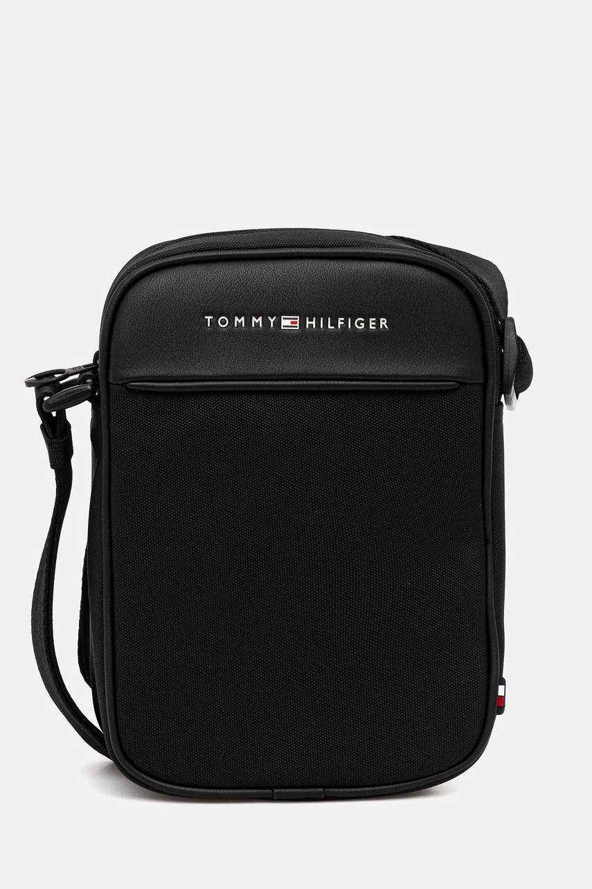 Levně Taštička Tommy Hilfiger černá barva, AM0AM13624