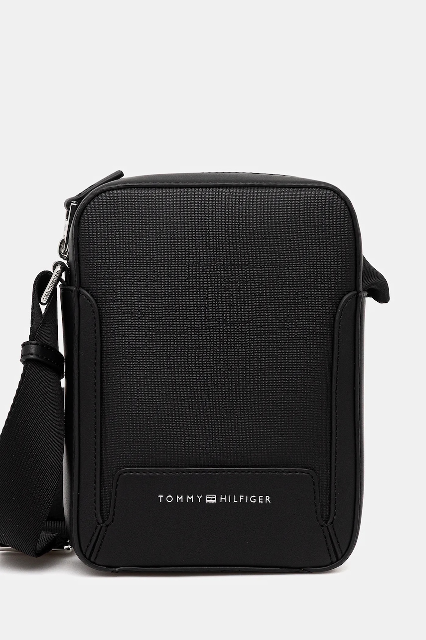 Levně Taštička Tommy Hilfiger černá barva, AM0AM13638