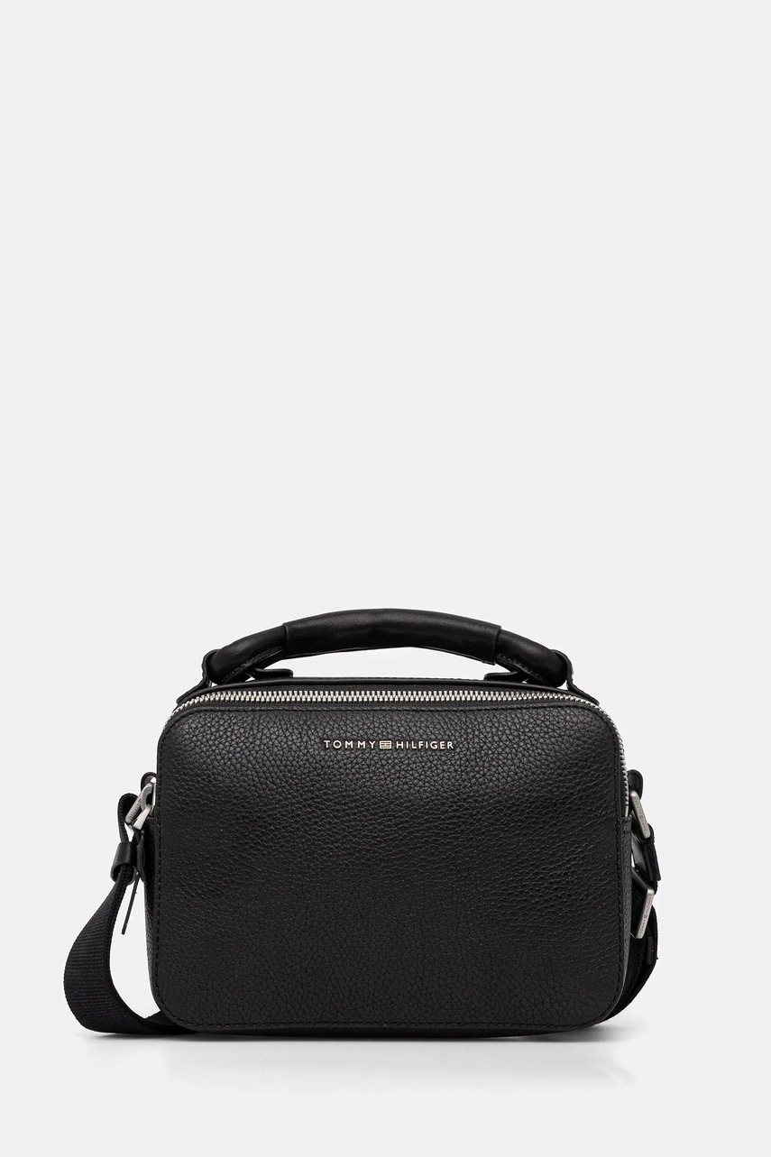 

Кожена чанта през рамо Tommy Hilfiger в черно AM0AM13653, Черен