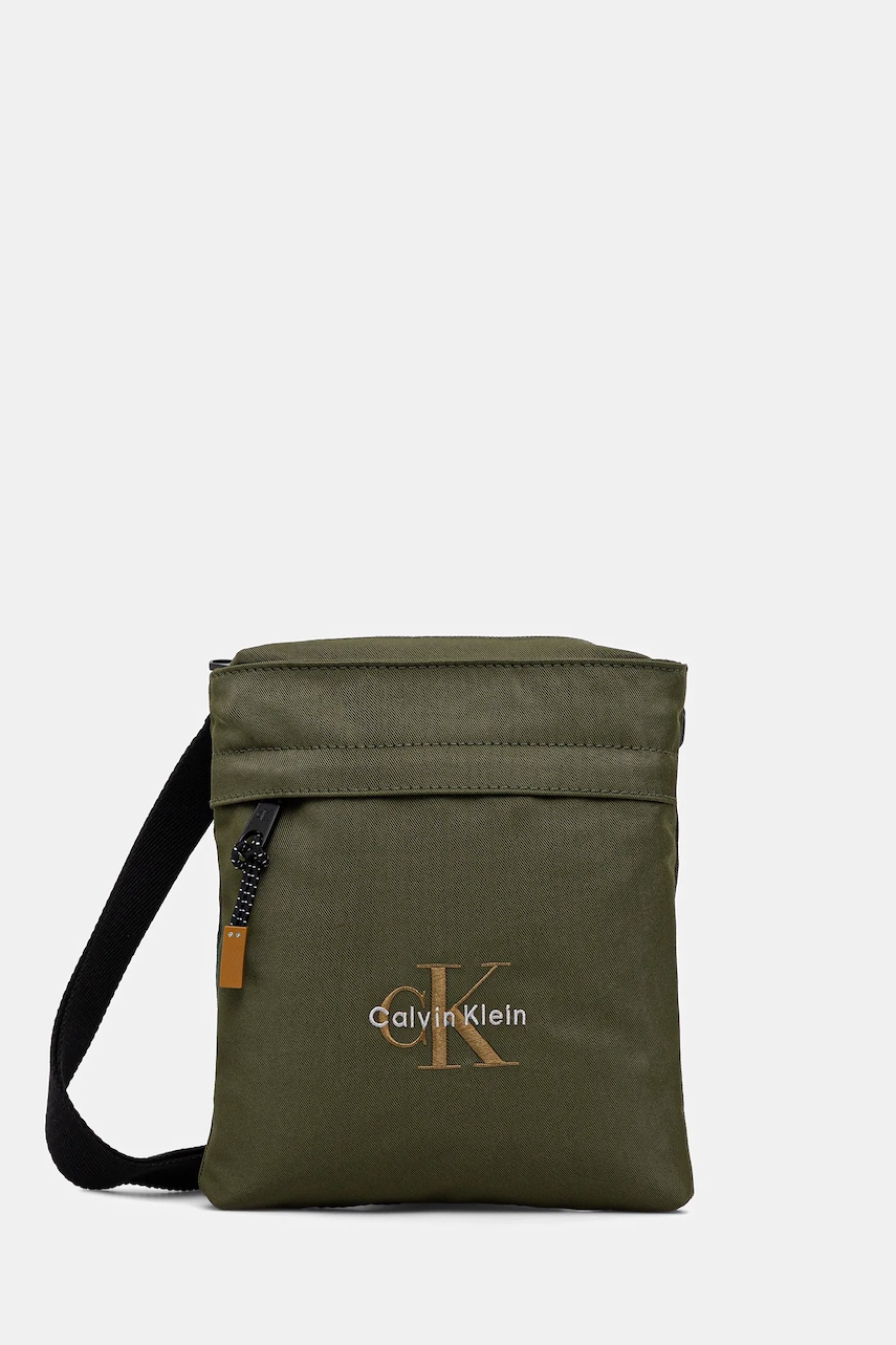 Levně Taštička Calvin Klein zelená barva, LV04D3178G