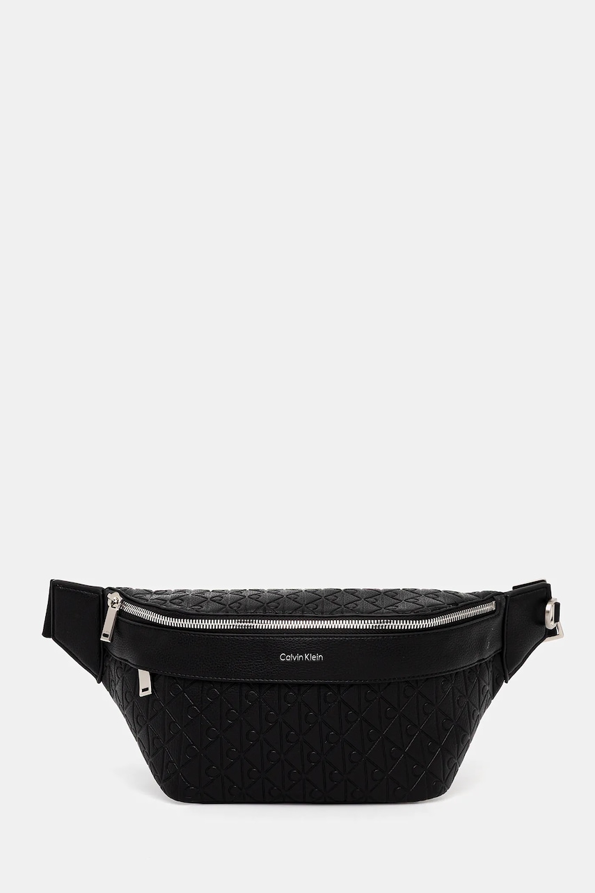Levně Ledvinka Calvin Klein černá barva, LV04D3205G