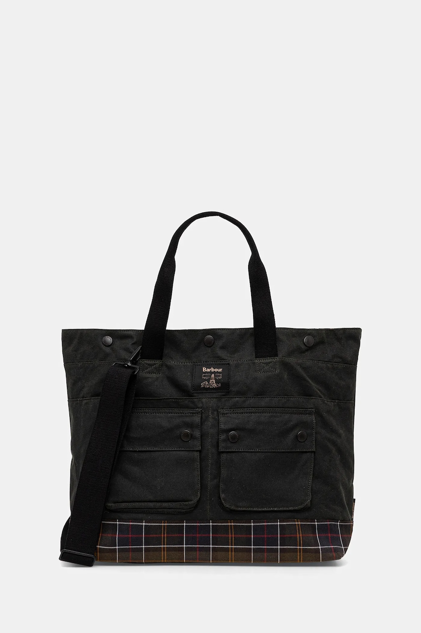 Barbour geantă Field Wax culoarea verde, UBA0750