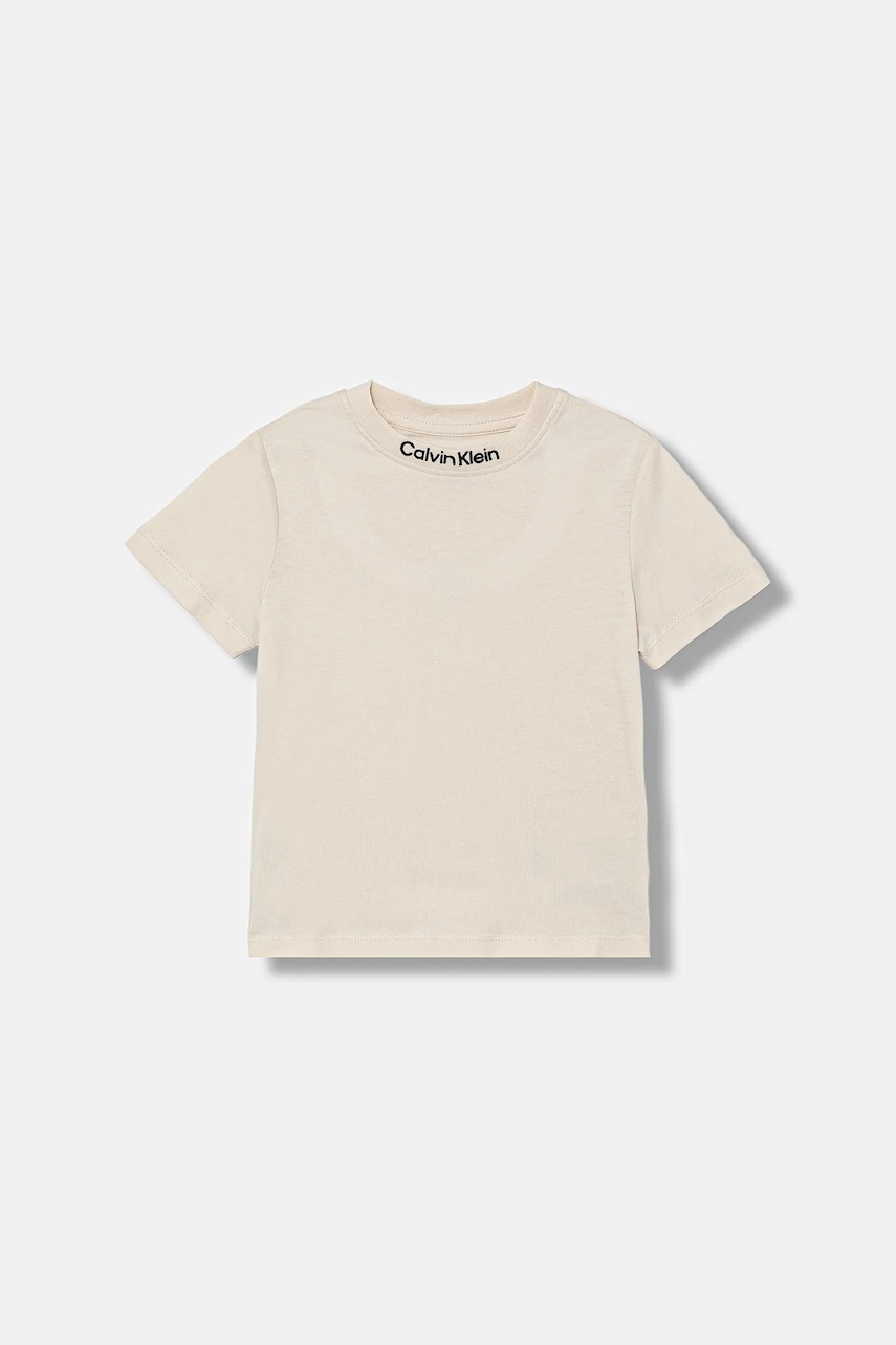 Детская хлопковая футболка Calvin Klein Jeans 2 шт цвет синий однотонная IB0IB02529 Детская хлопковая футболка Calvin Klein Jeans 2 шт цвет синий однотонная IB0IB02529