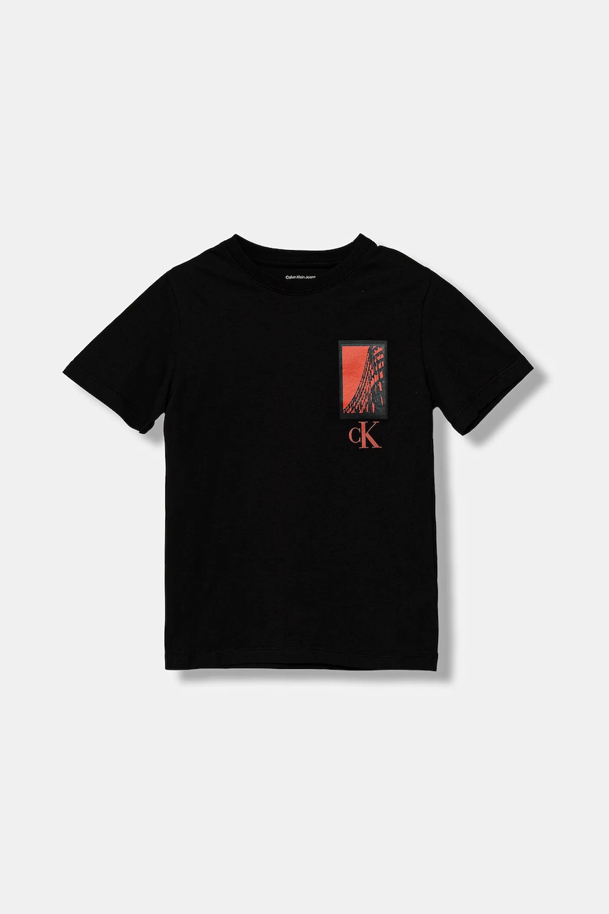 Хлопковая футболка Calvin Klein Jeans цвет чёрный с принтом IB0IB02532 Хлопковая футболка Calvin Klein Jeans цвет чёрный с принтом IB0IB02532