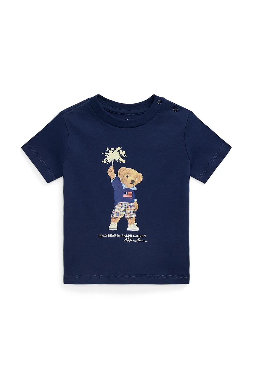 Levně Bavlněné tričko Polo Ralph Lauren tmavomodrá barva, 320979103001