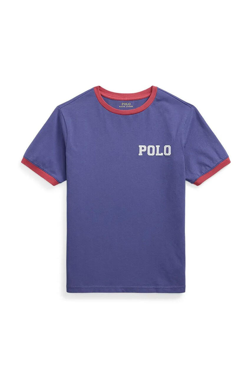 Levně Dětské bavlněné tričko Polo Ralph Lauren tmavomodrá barva, s aplikací, 323971297003