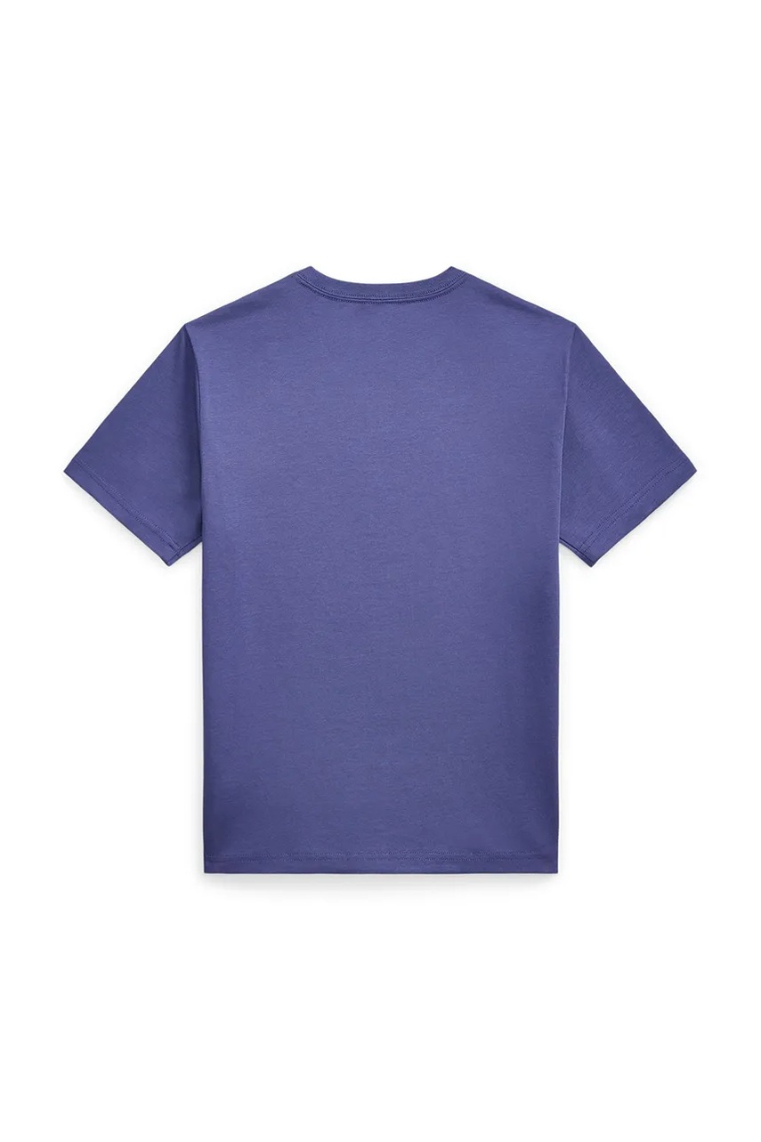 Хлопковая футболка Polo Ralph Lauren цвет синий с принтом 323971317002 Хлопковая футболка Polo Ralph Lauren цвет синий с принтом 323971317002