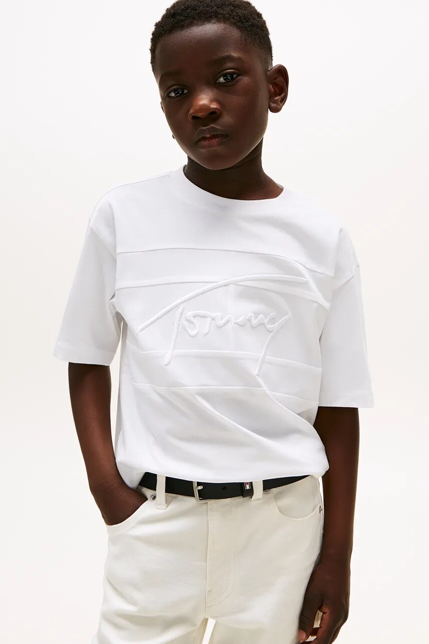 Levně Tričko Tommy Hilfiger bílá barva, KB0KB09799