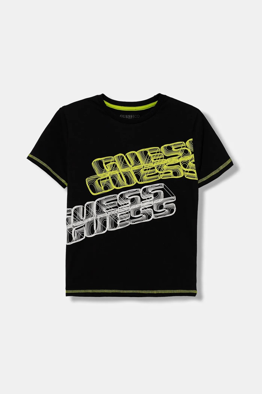 Levně Dětské tričko Guess černá barva, s potiskem, L5YI01 K8HM4