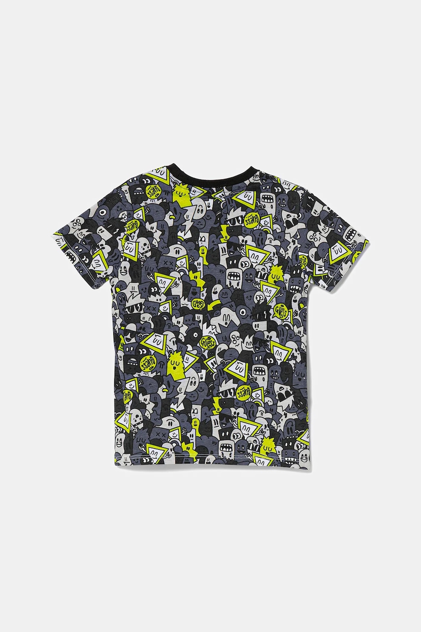 Детская хлопковая футболка Guess цвет зелёный узор N5YI04 K8HM4 Детская хлопковая футболка Guess цвет зелёный узор N5YI04 K8HM4